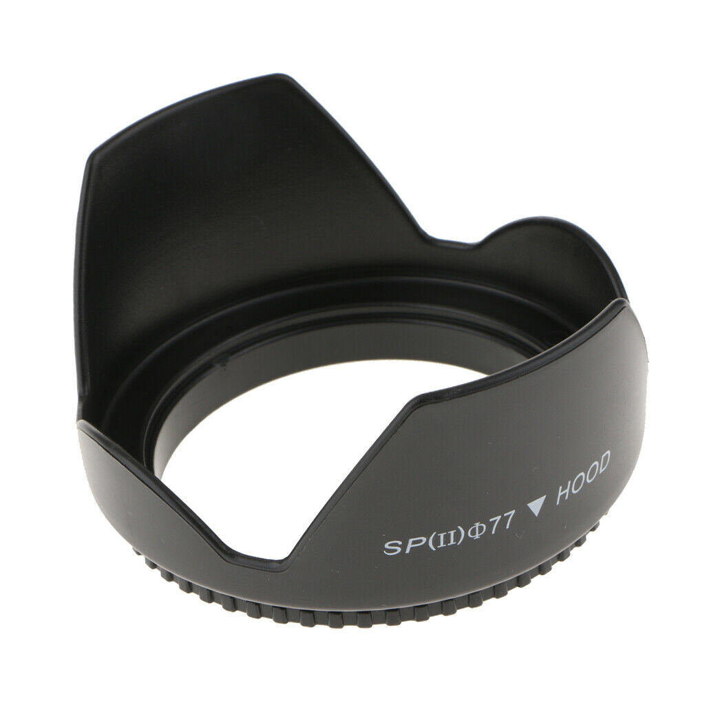 77mm Reversible Tulip Flower Crown Petal Shaped Lens Hood Reduce Lens