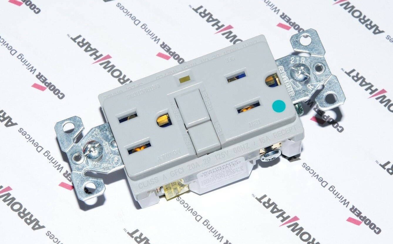 1pcs-COOPER WIRING XHGF15GY Hospital Grade GFCI Receptacle NEMA 5-15 15A/125V