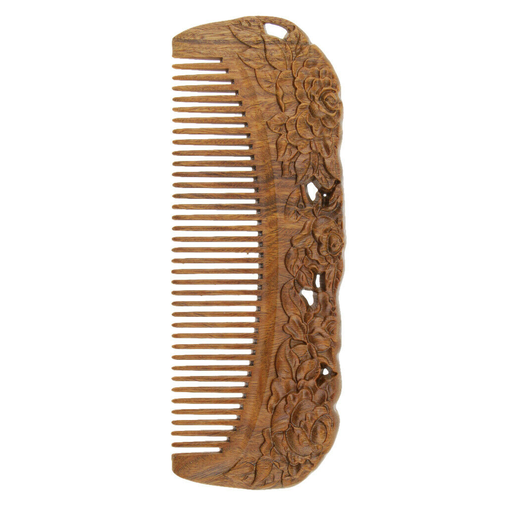 Travel Size Natural Sandalwood Handmade Wide Tooth Massage Comb Hair Care