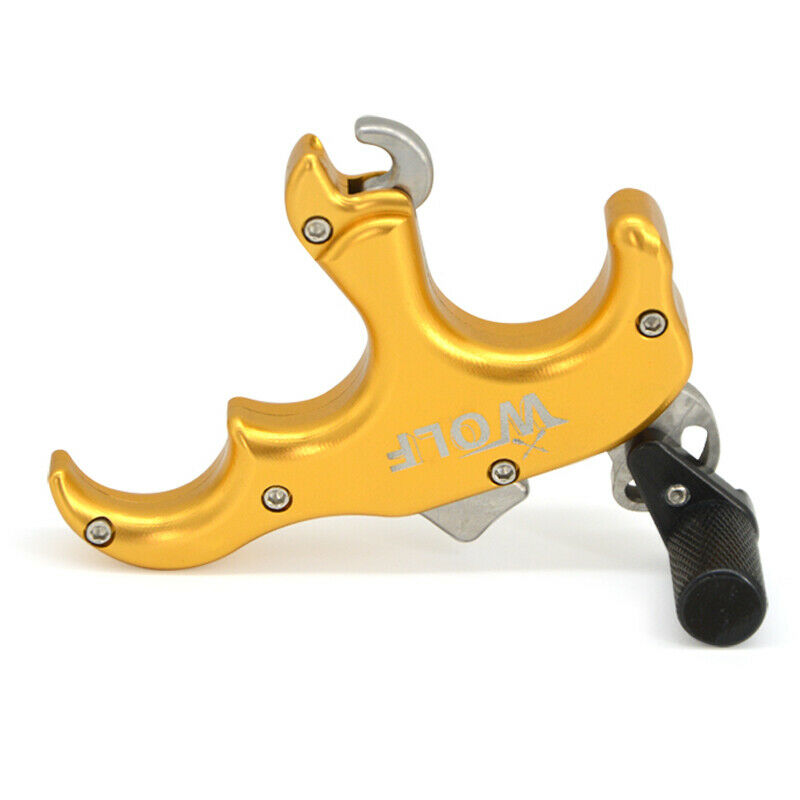 Archery Thumb Trigger 3 Finger Grip Release Aids Caliper Compound Bow Automatic