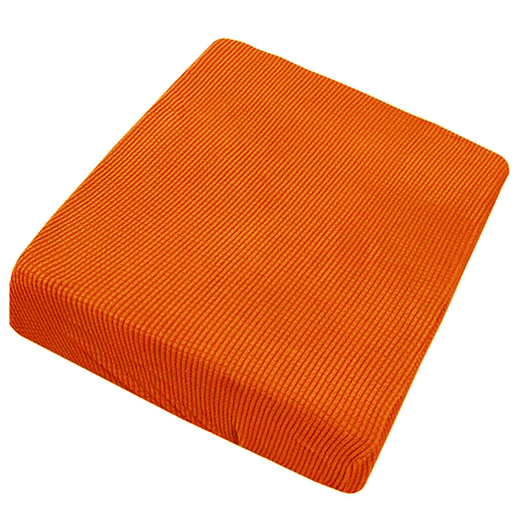 2Pcs 1 Seater Orange Stretch Sofa Futon Seat Bench Cushion Slip Cover Couch