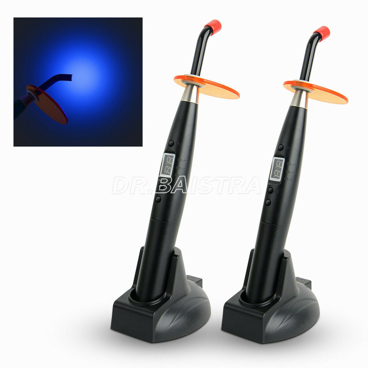 2X Woodpecker Style Dental LED Curing Light Lamp Teeth Whitening Black