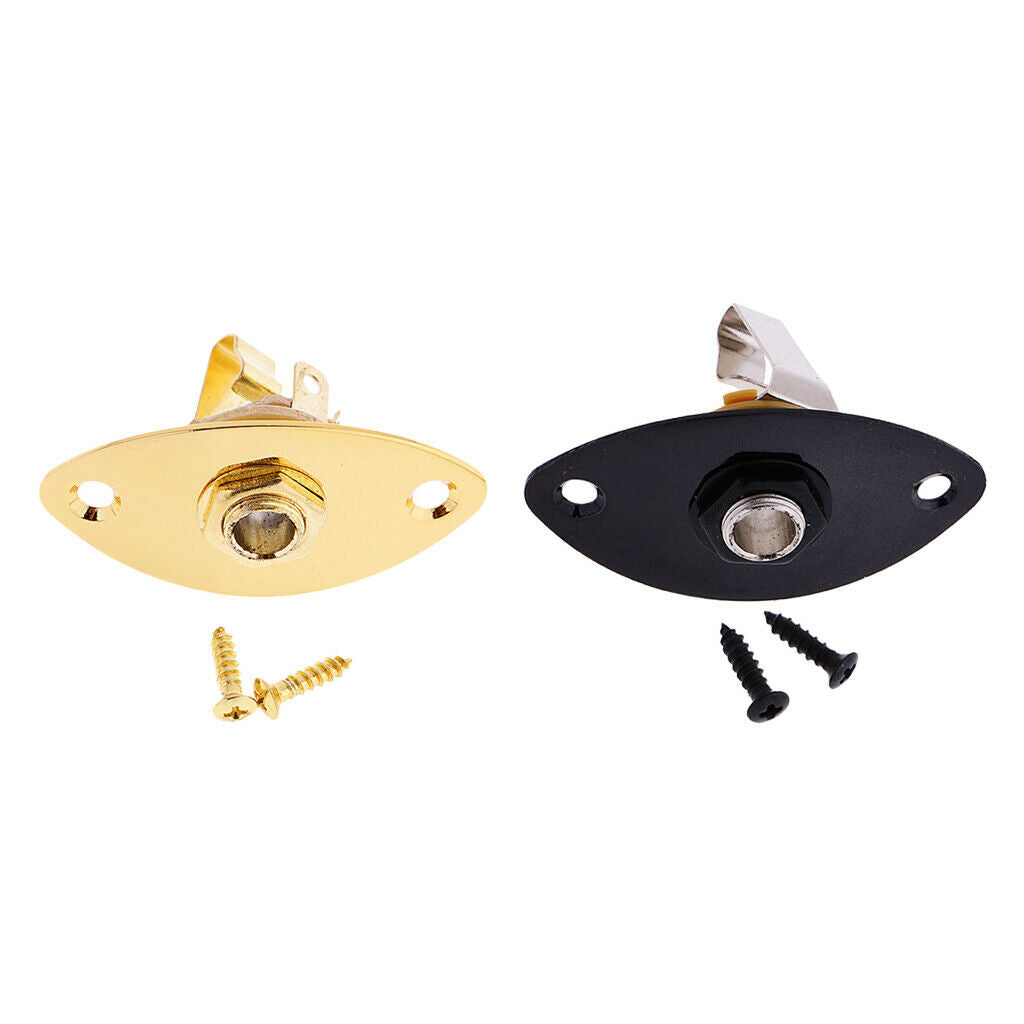 2 Pcs Input Oval Guitar Output Plug Equalizer Jack Output