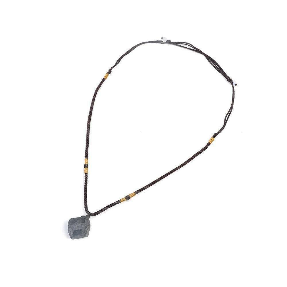 100%Natural Black Tourmaline Stone Pendant Chakra Necklace Crystal Gem Specimen~