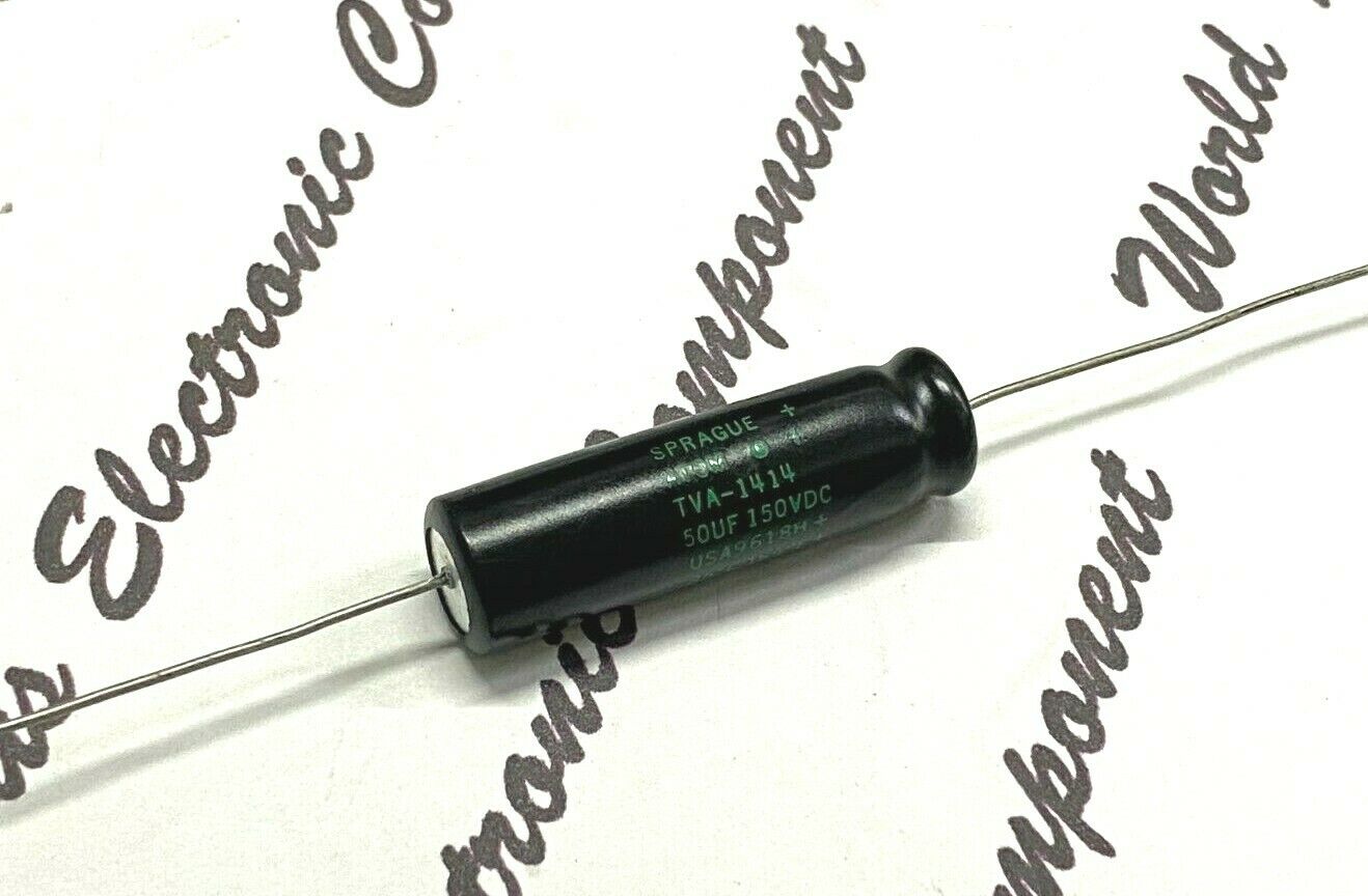 1pcs - SPRAGUE ATOM 50uF 150V NP TVA-1414 Axial Electrolytic Capacitor
