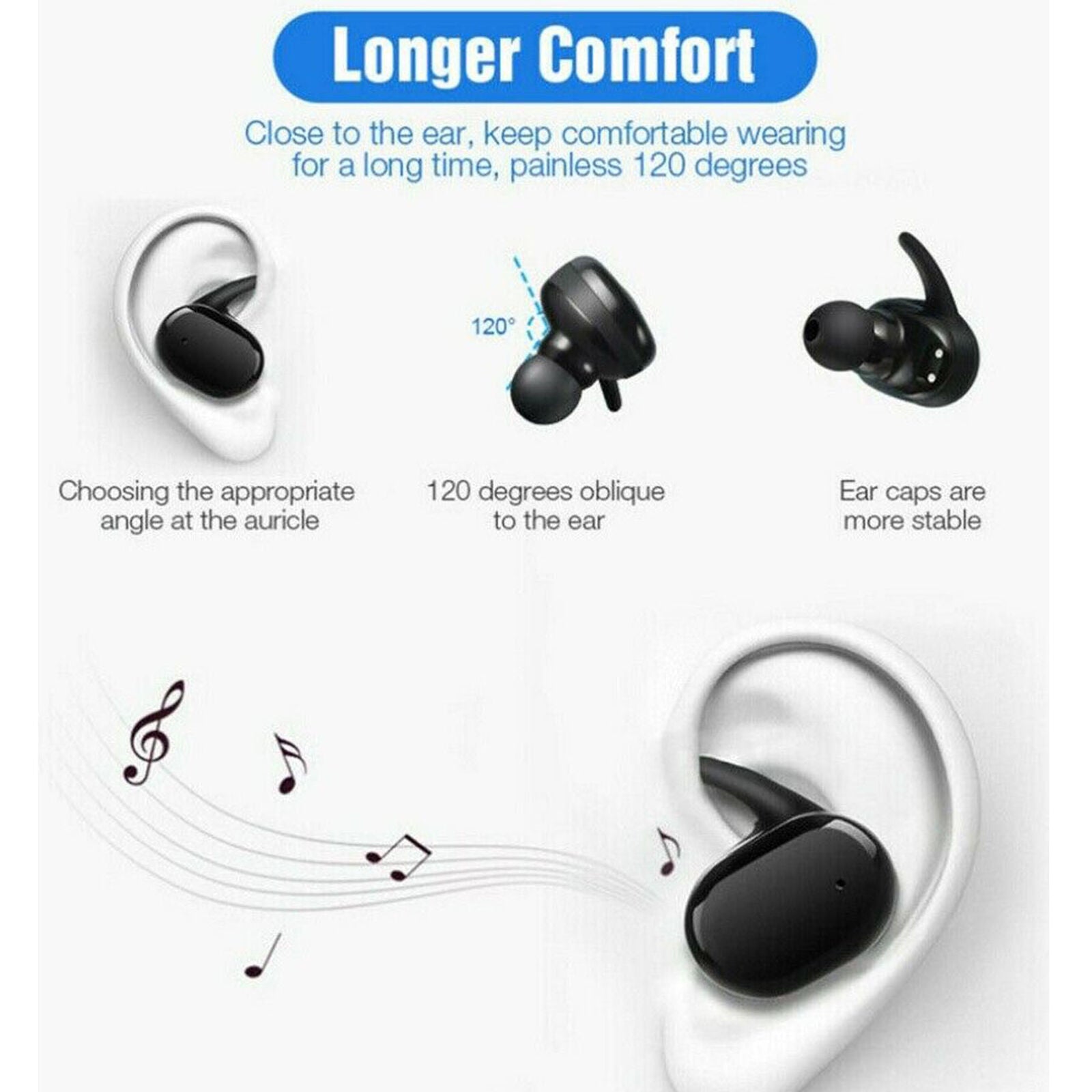 Bluetooth 5.0 Wireless Headphones TWS Earphones Mini In-Ear Pods For IOS Android