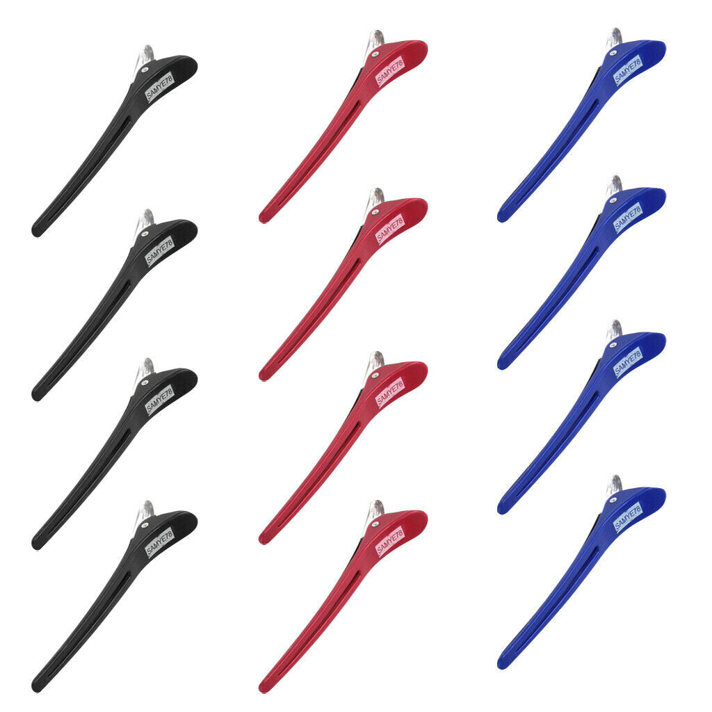 12Pcs Barber Sectioning Clips DIY Duckbill Curling Clamps Pins for Women