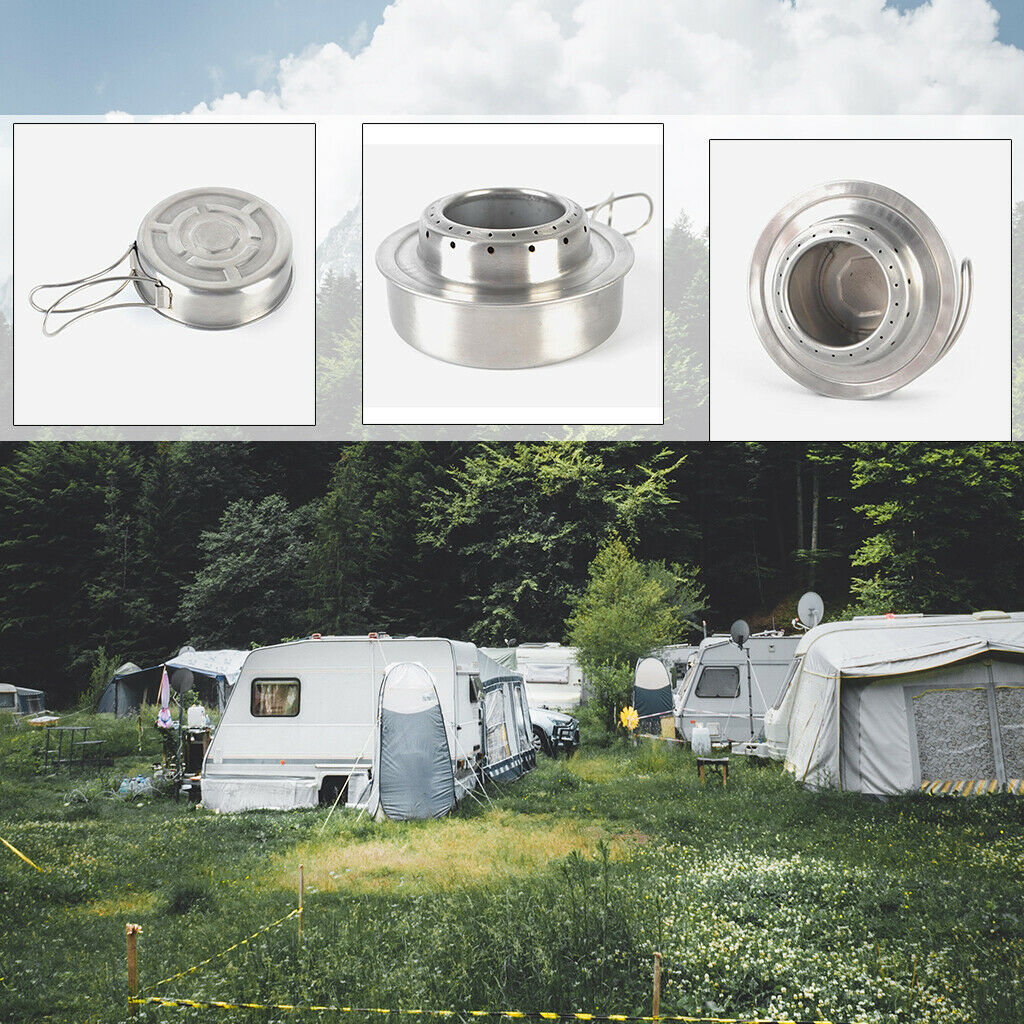 Stainless Steel Backpackers Alcohol Stove Outdoor Burner Picnic Hiking