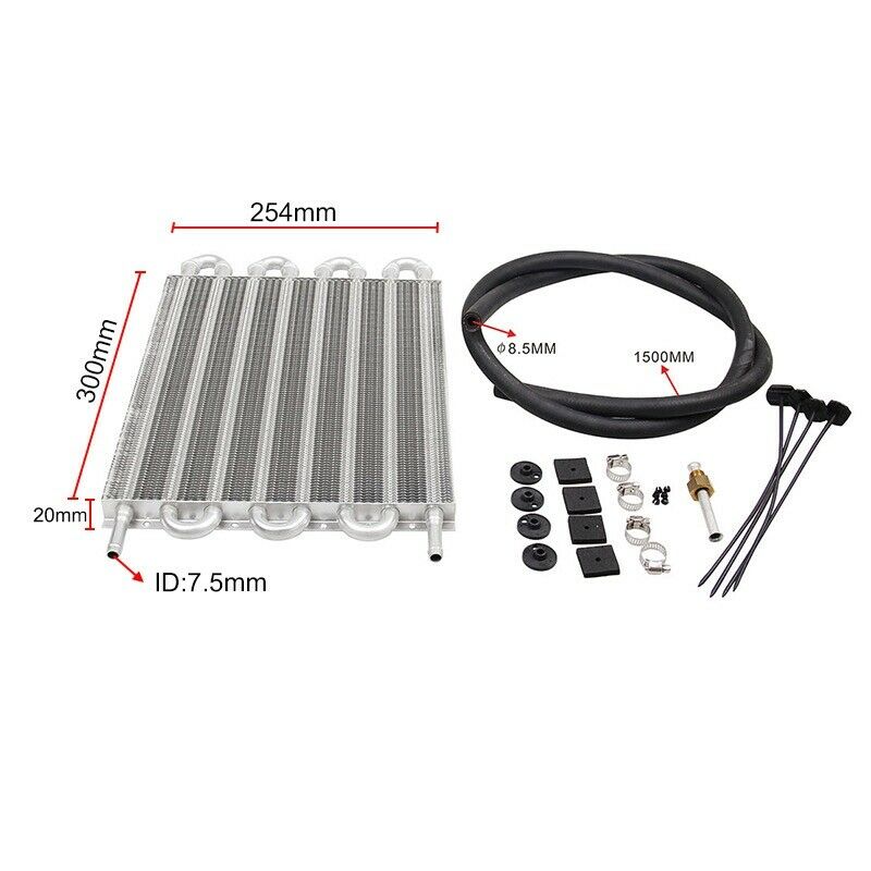 Universal Car Air Condenser Radiator AFT 6 Row Oil Cooler Fin Pipe Belt CondB1L6