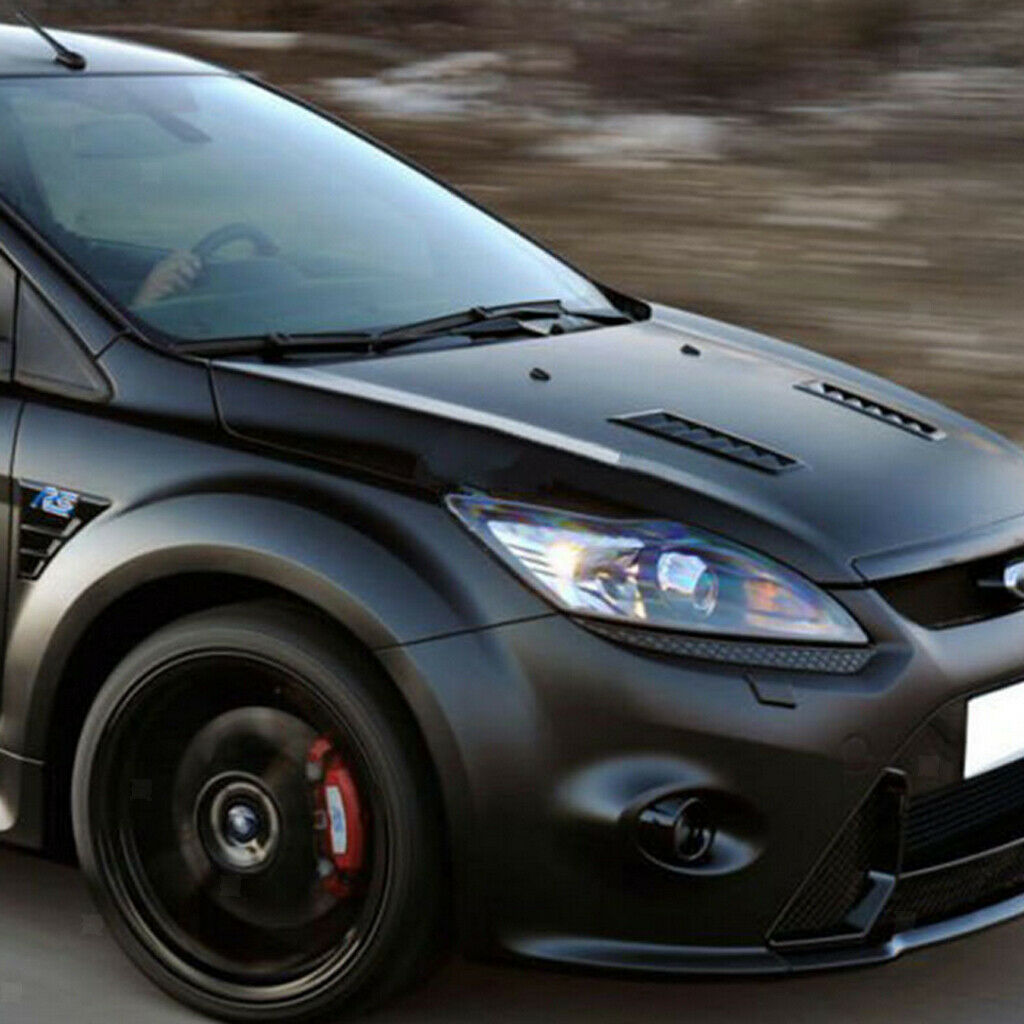 2pcs Universal Race Car Hood Air Vent Louver Panel Trim Black ABS Pattern