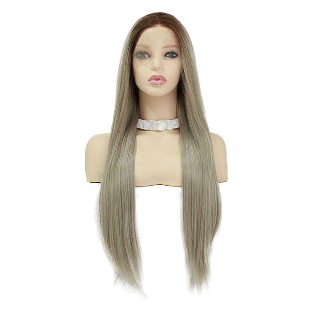 26 inch Synthetic Lace Front Wigs Heat Resistant Full Wig Long Straight Hair