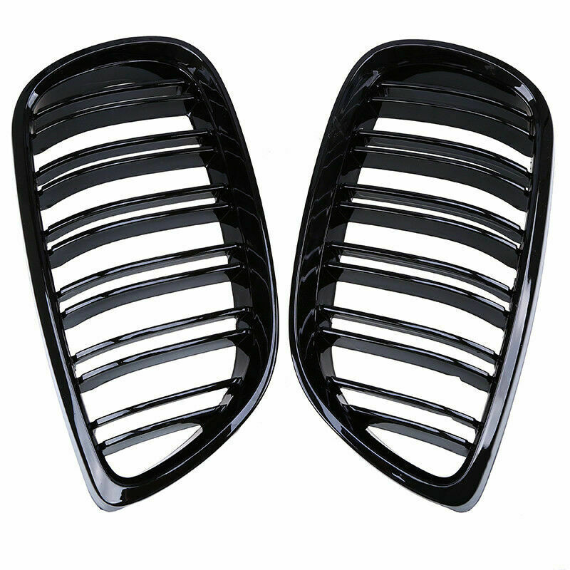 For BMW E90 E92 E93 328i 335i M3 2007-2011 Kidney Grille Gloss Black Dual Slat