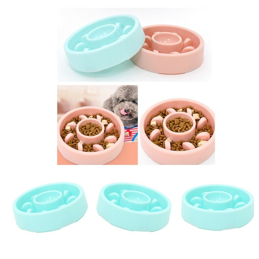 Set of 3 Pet Dog Food Slow Feeder Pet Anti-Chocking Bowls For Dogs Cat