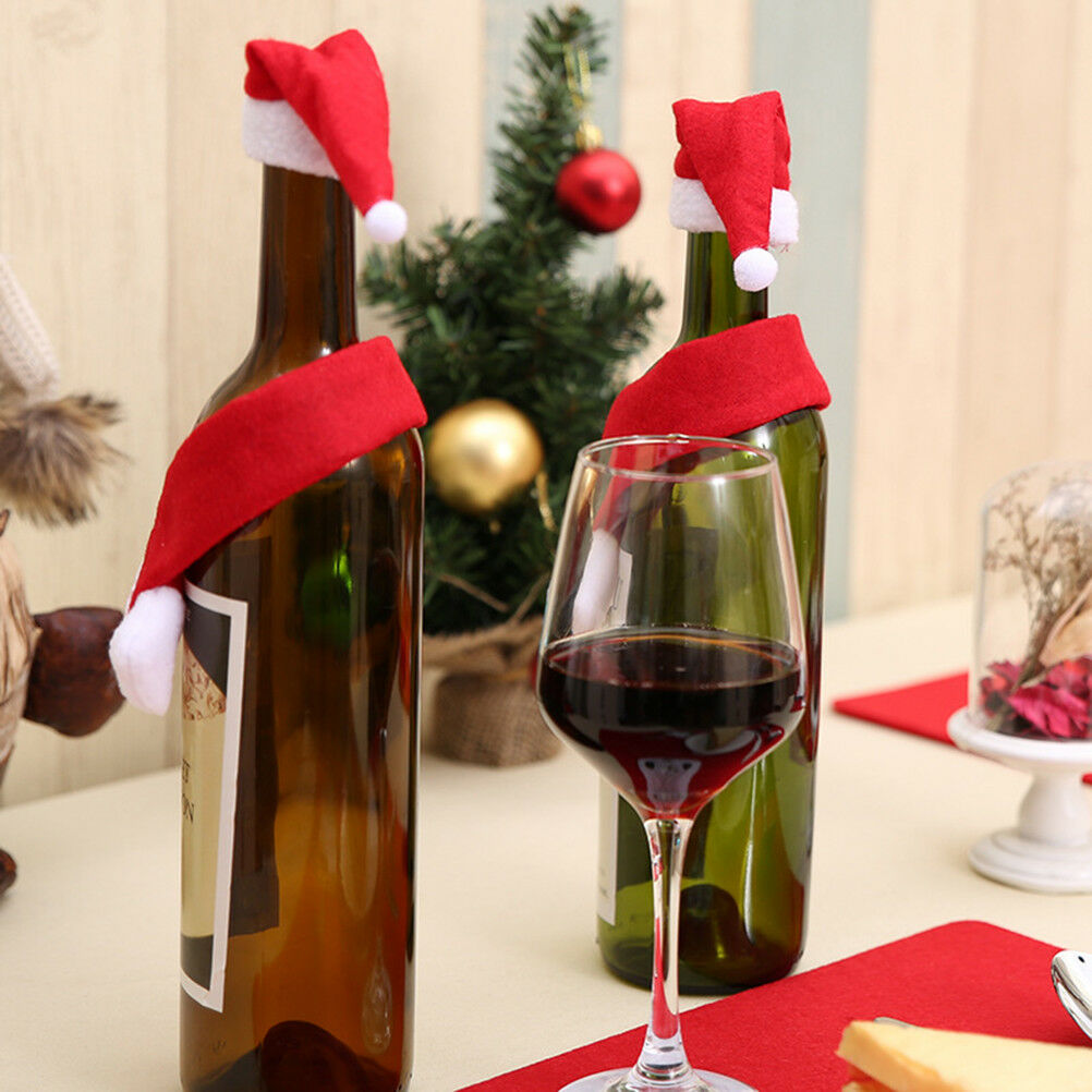 Christmas Wine Bottle Cover Hat Scarf Xmas Dinner Party Table Deco.l8
