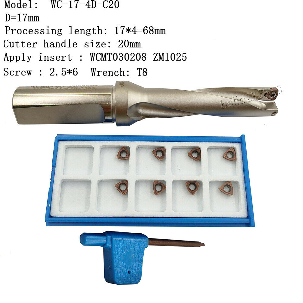WPD-170-4D-C20 17mm U drill indexable drill + 5PCS WCMT030208 ZM1025 CNC insert