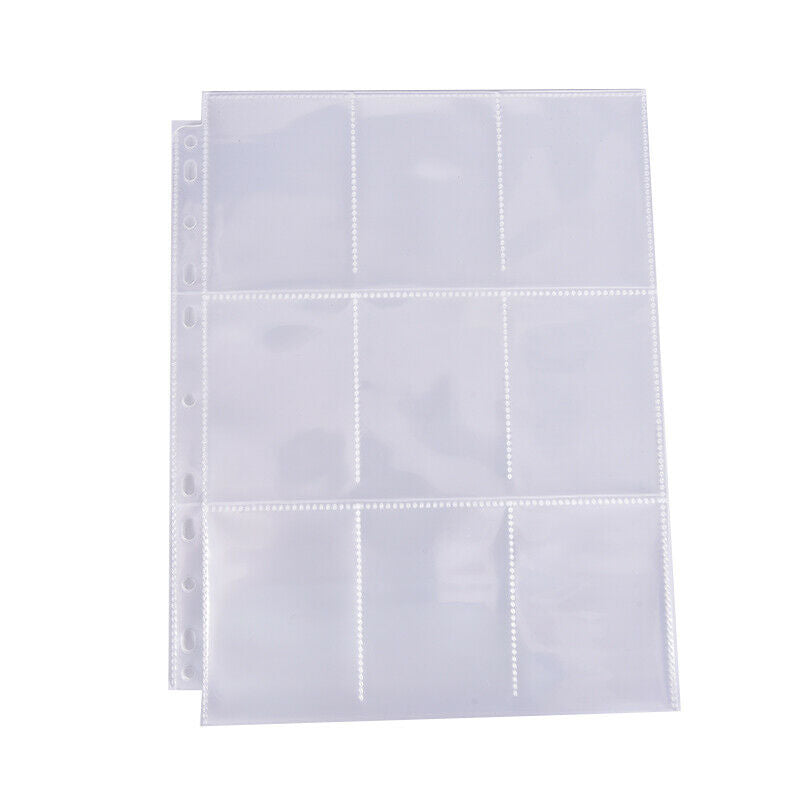 10 Sheets/90 Cards Replaceable Board Game Cards Holder PP Game Cards Page-H Tt