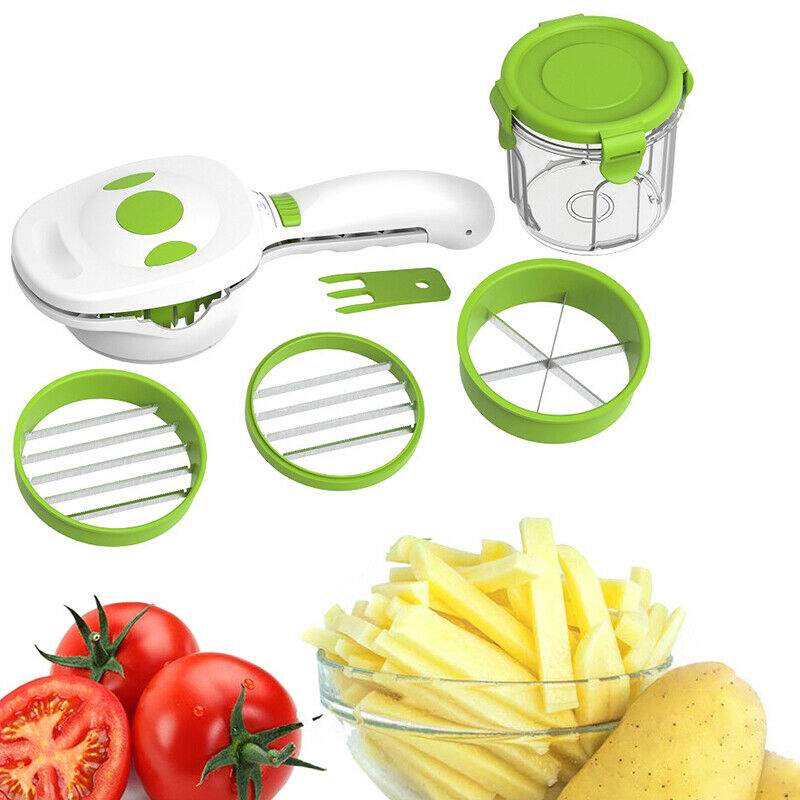 Quick Dicer Vegetable Cutter Set Stainless Steel Chopper Slicer Carrot PotaS Tt