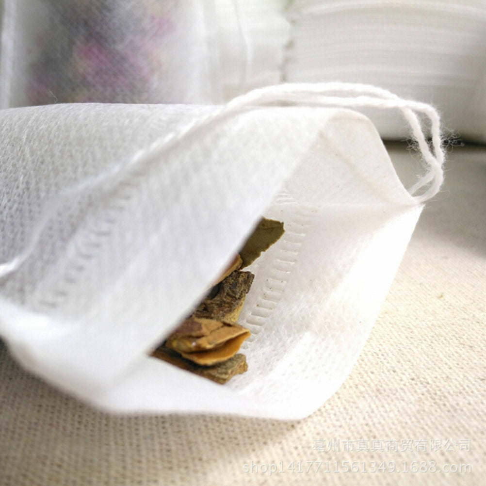 200pcs Empty TEABAGS Non-Woven String Heat Seal Filter Paper Herb Loose Tea Bag