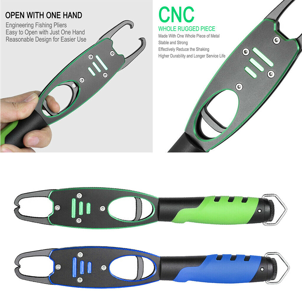 Fish Lip Gripper Holder Split Ring Cutters Plier Fish Controller 11.8" Green