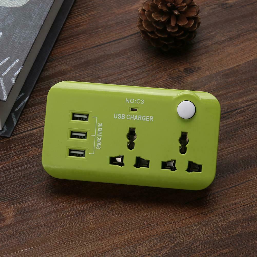 5V 10A UK Plug 3 USB Port Quick Charging Hub Charger Dock Power Strip @