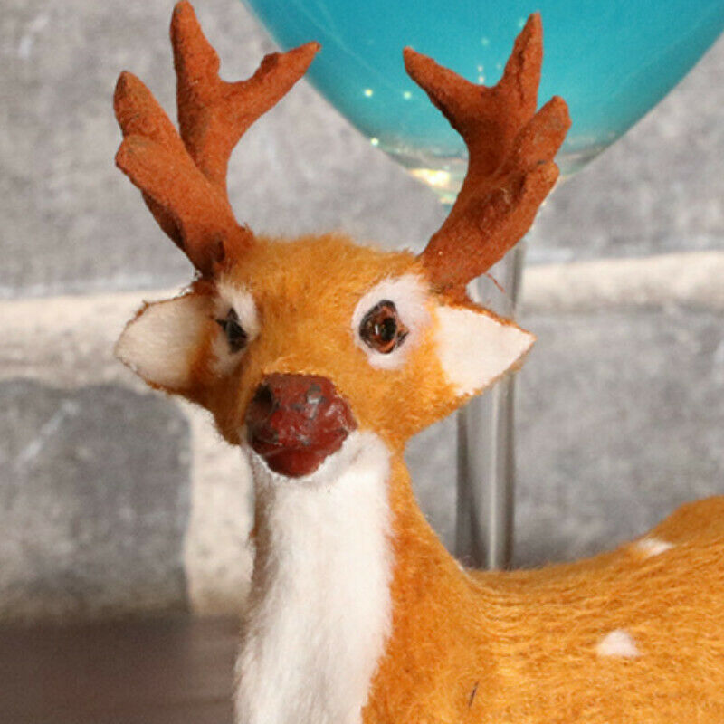 Christmas Simulation Plush Reindeer Xmas Elk Deer  Desktop Ornaments Home Decor