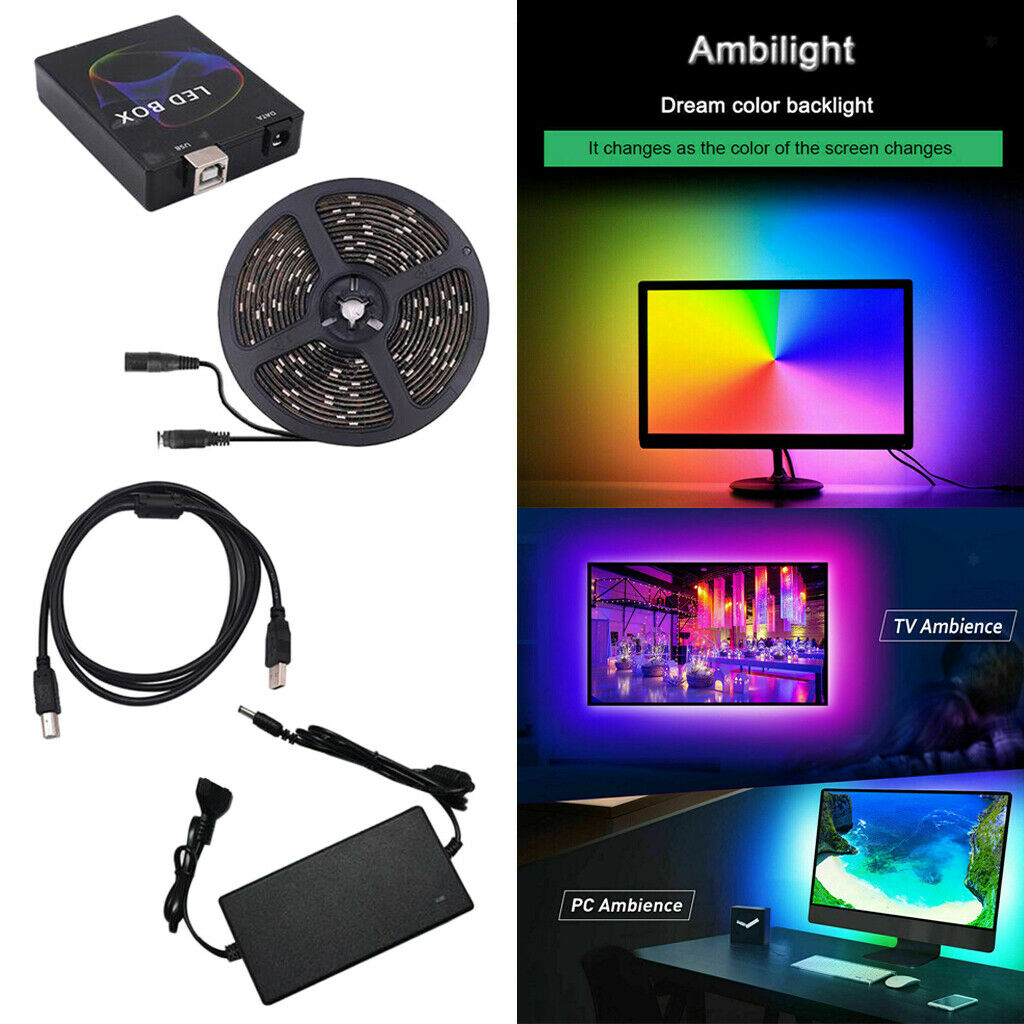 DIY RGB 5050 LED Strip Lights for Room Bedroom TV Desk Home Decoration 4m
