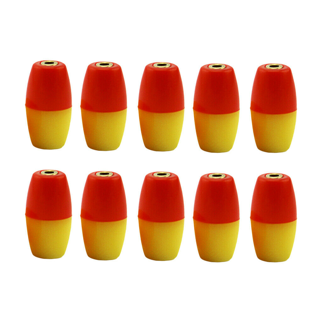 10pcs Plastic Luminous Fishing Float Bobbers Buoy Orange+Green