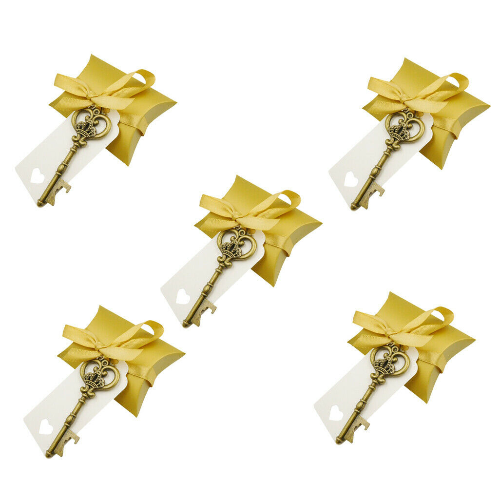 5pcs wedding party favor guest gifts candy box and bottle openers ornaments