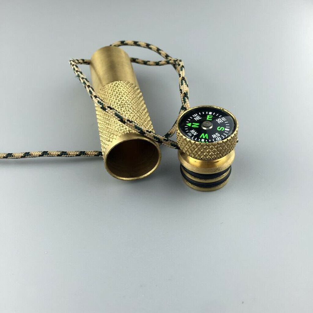 Portable Waterproof Brass Sealed Box Case Compass Outdoor Survival Camping
