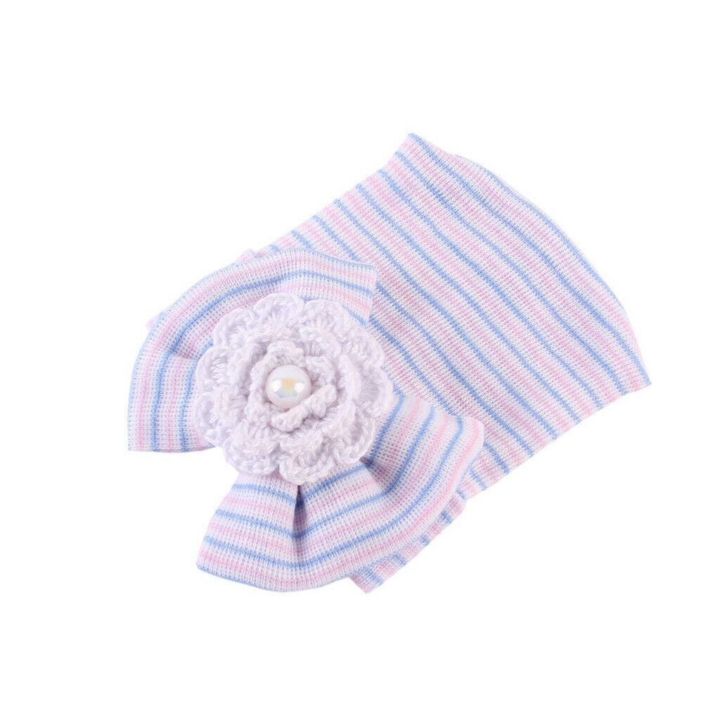 Newborn Baby Bowknot Beanie Hat Soft    0-6 Months Multi-colored