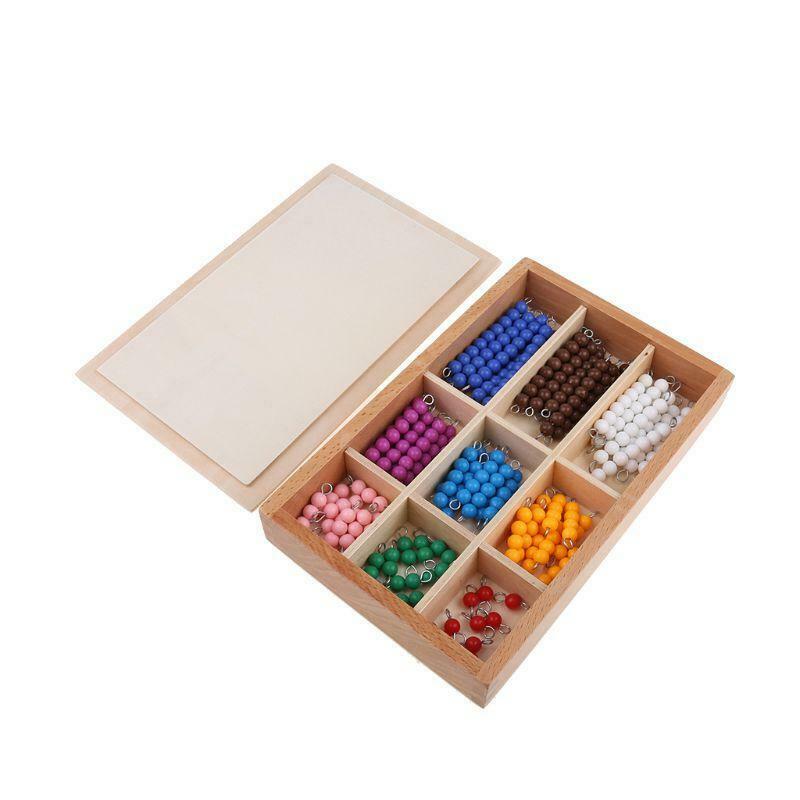 Montessori Materials Educational Wooden  Colorful Checker Board Beads Math Toys
