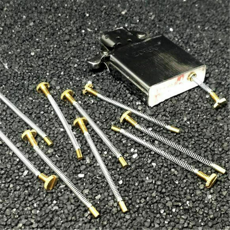 2Pcs Lighter Replacement Repair Kit Flints Screw Spring & Base Plate Lighter