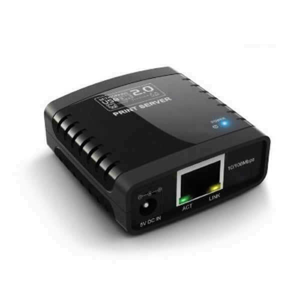 USB 2.0 LRP Print Server Share a LAN Networking USB Printer Ethernet Adapter