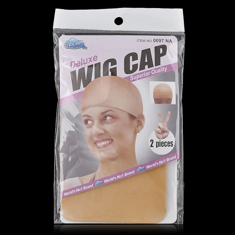 2PCS Beige Unisex Stretch Wig Liner Caps For Making Wigs Glueless Hair Net