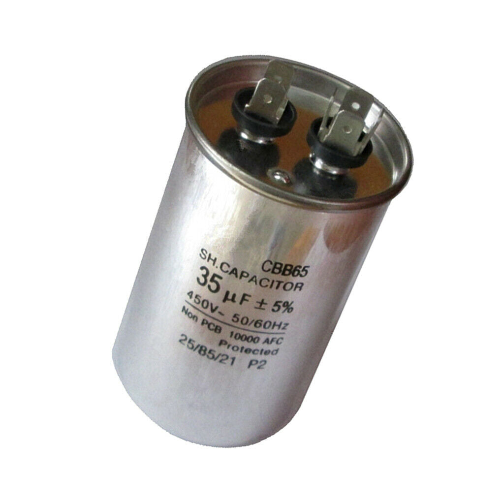 Pack of 2Pcs Waterproof CBB65 Aluminum Start Run Motor Capacitor MFD 35UF 450V
