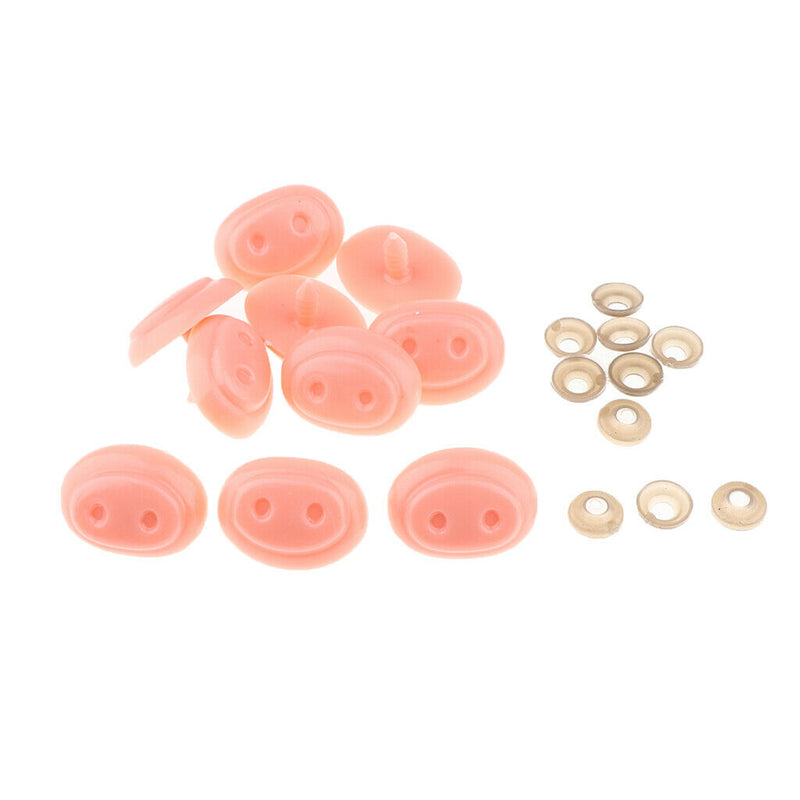 10Pieces Plastic Pig Safety Nose for Stuffed Animal DIY Making Craft 19X26mm