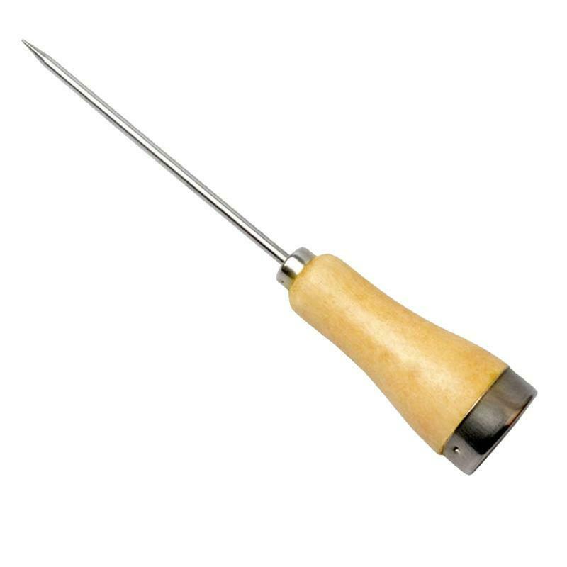 Single Fork Halberd Ice Breaker with Wooden Handle Metal Cover Stainless Steel