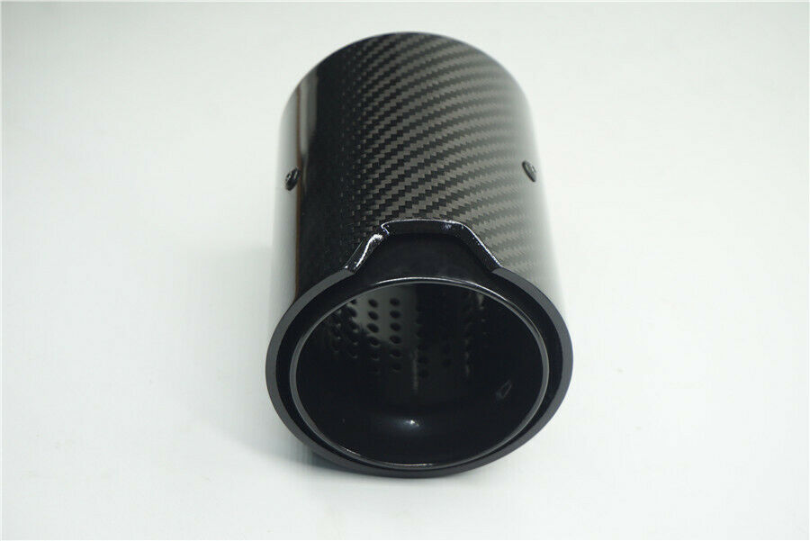Stainless Steel + Carbon Fiber Glossy Exhaust Pipe 2.7inch INLET 3.6inch OUTLET