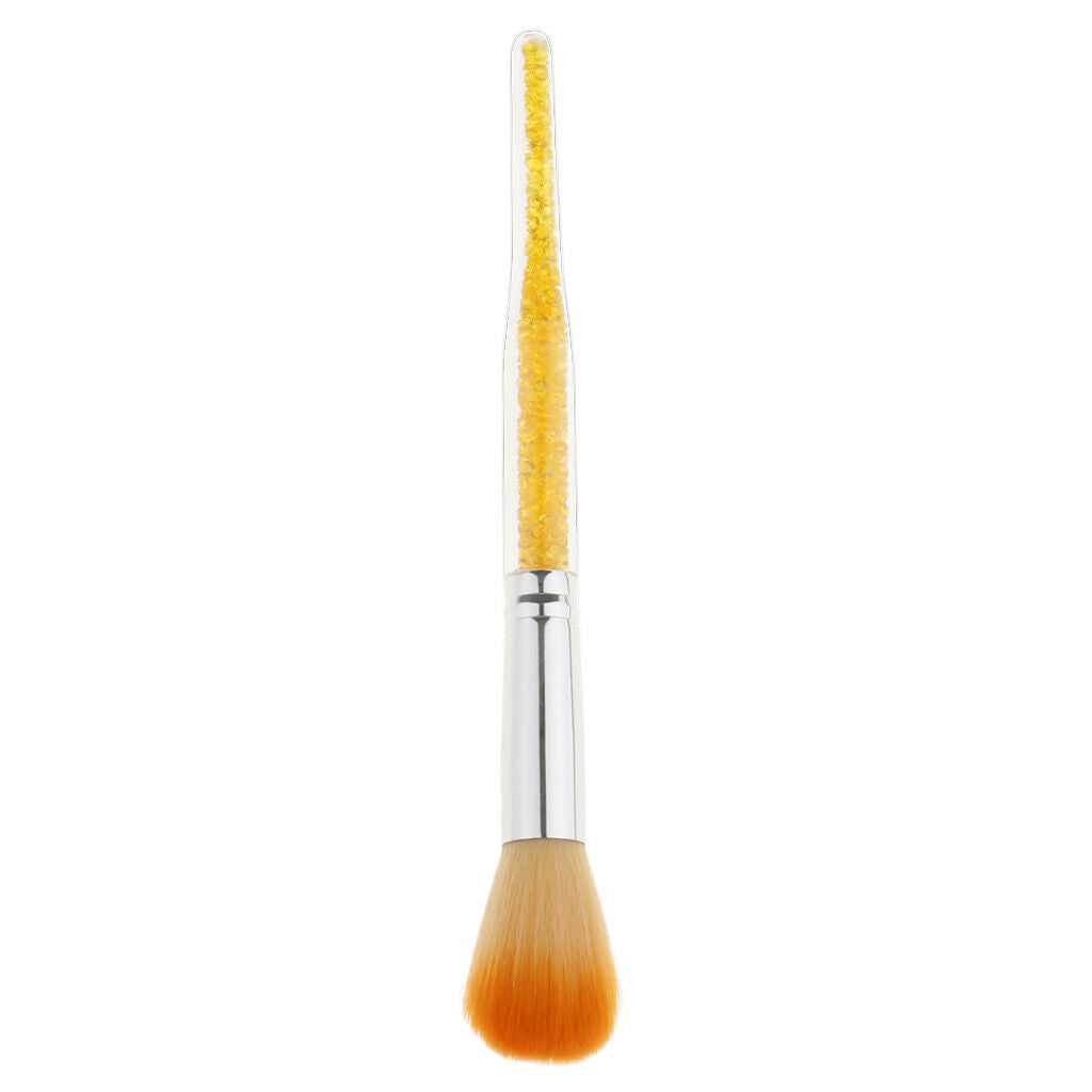 Nail Art Brush Dust Clean UV Gel Powder Remover Rhinestone Handle - Yellow, 18.4