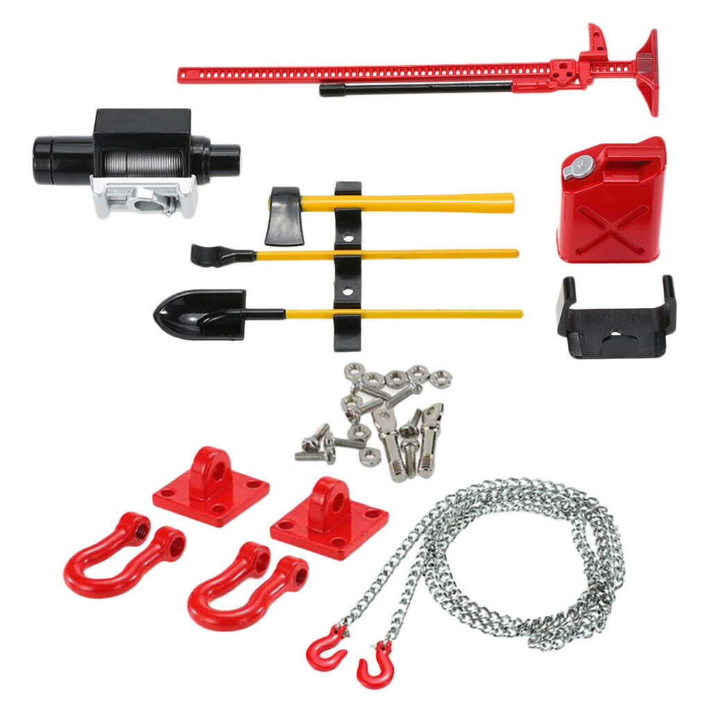 1/10th RC Rock Crawlers Trailer Chain Oil Tank Winch Lifting Jack for RC4WD D90