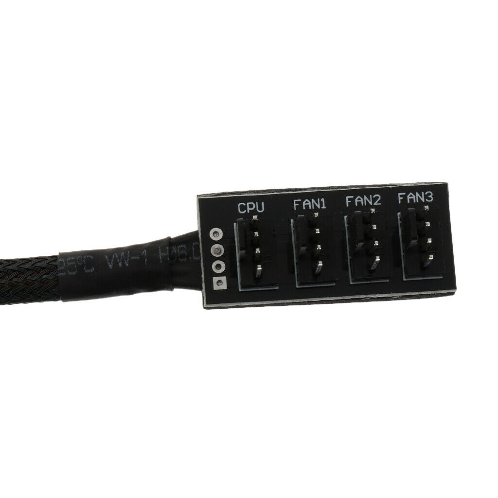 PC Cooler Fan Power 1Female to 4Male 3Pin/4Pin Socket Fan Hub Splitter Cable