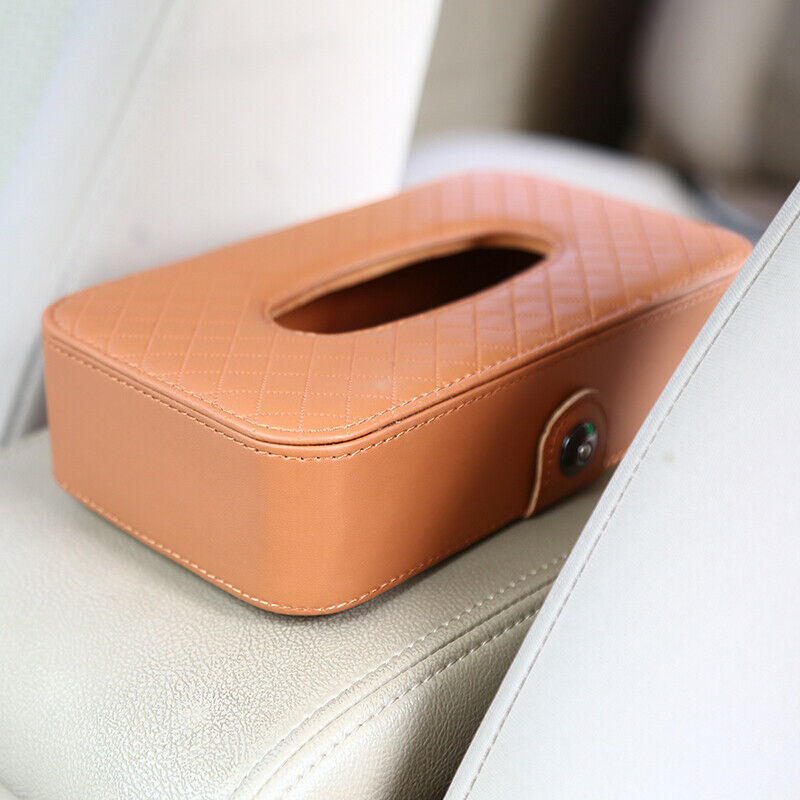Universal Car Tissue Box Leather Organizer Napkin Holder Paper Towel Storage