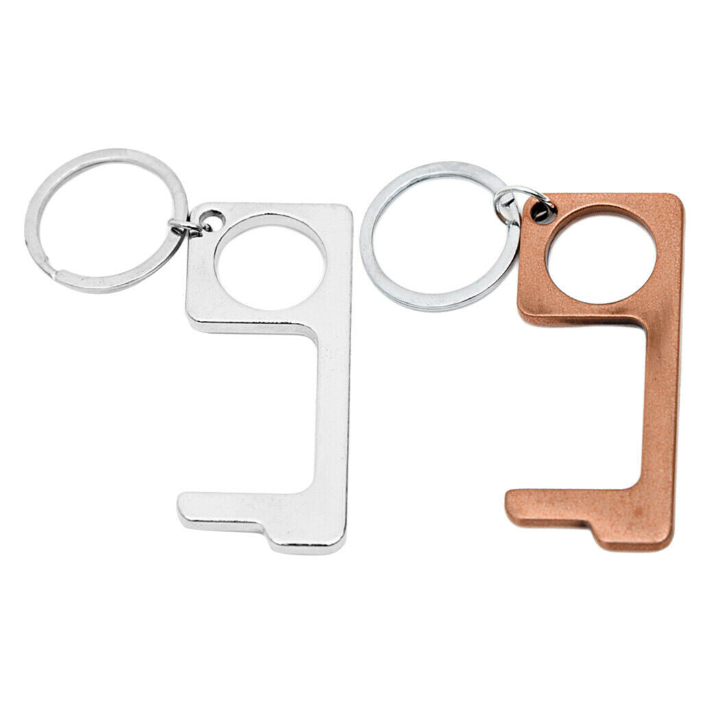 2x Zero Touch Open Door Reusable Button Push Hand Stick Non-Contact Helper