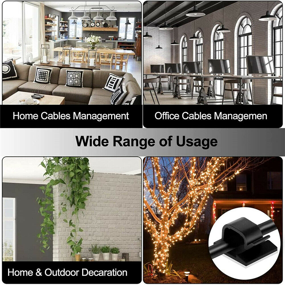 50PCS Cable organizers Reinforced Cable Clamps with Strong Tape Wiring Clamps