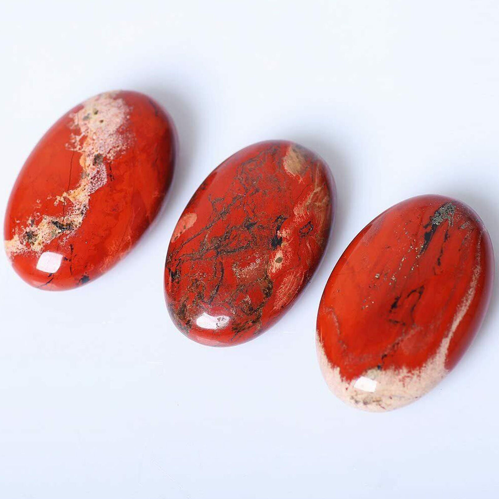 Red Jasper Palm Rock Stone Crystal Healing Reiki Polished Agate Decor