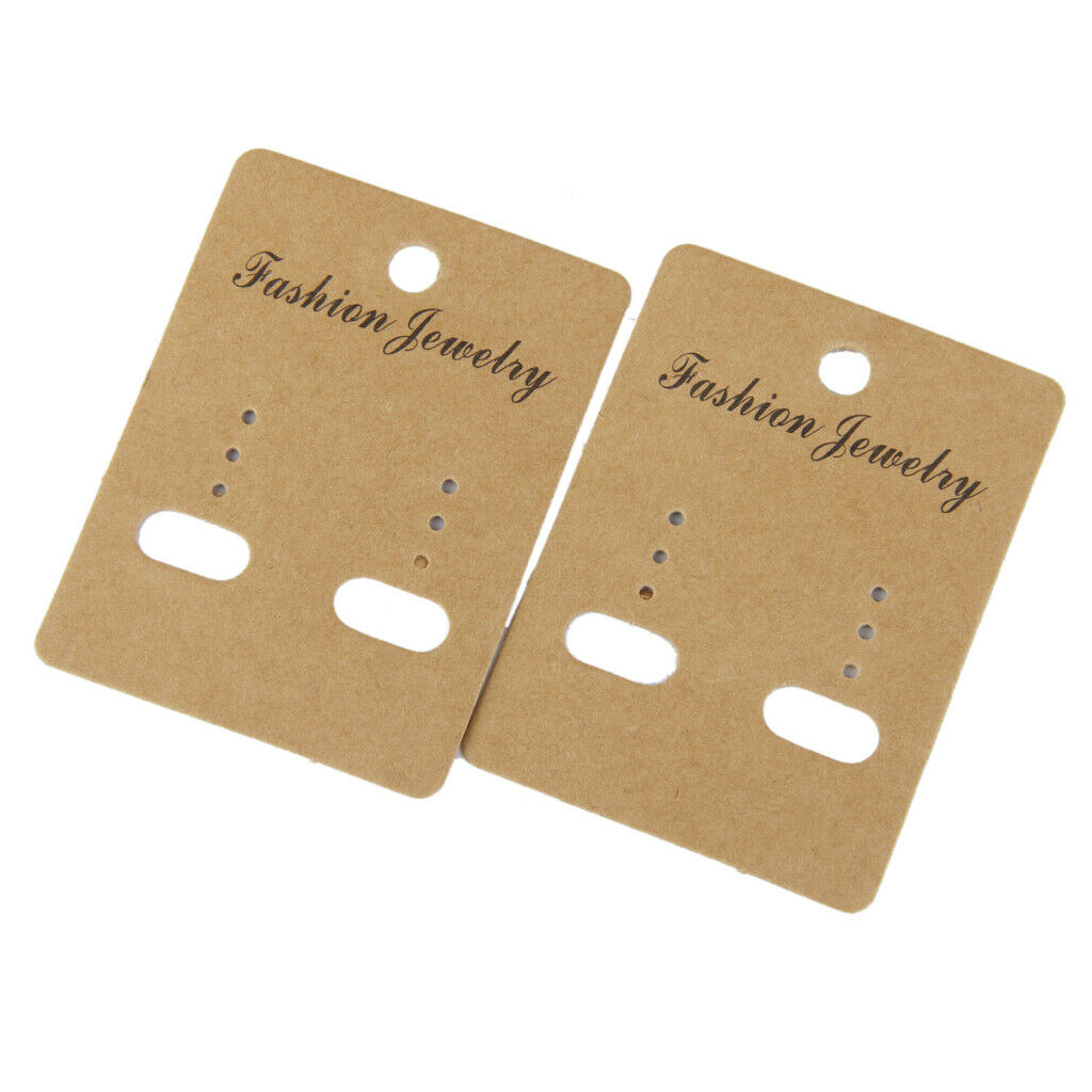 100PCS Earring Display Cards Brown Paper Earrings Tags Earring  Card