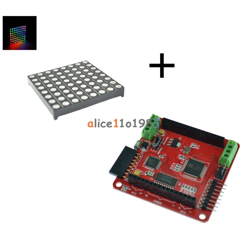 Full-color RGB 8x8 LED+Colorful Magic Matrix Driver shield Colorduino KIT DIY AL