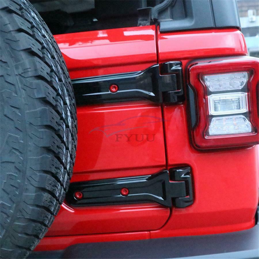 2 × ABS Vehicle Tailgate Spare Tire Hinge Cover Trim For Jeep Wrangler JL 2018+