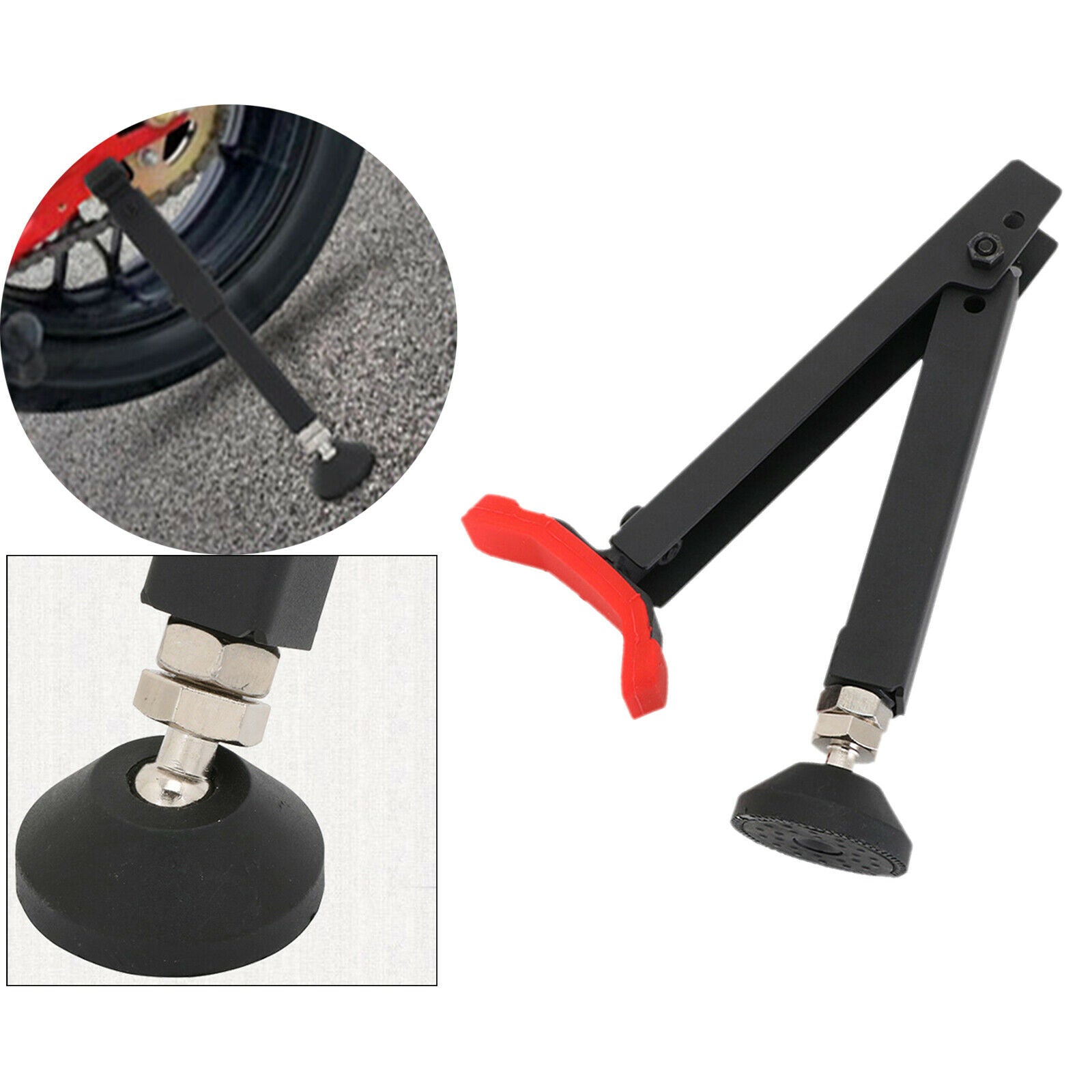 Motorcycle Wheel Support Side Stands for Scooter Dirt Bike  red