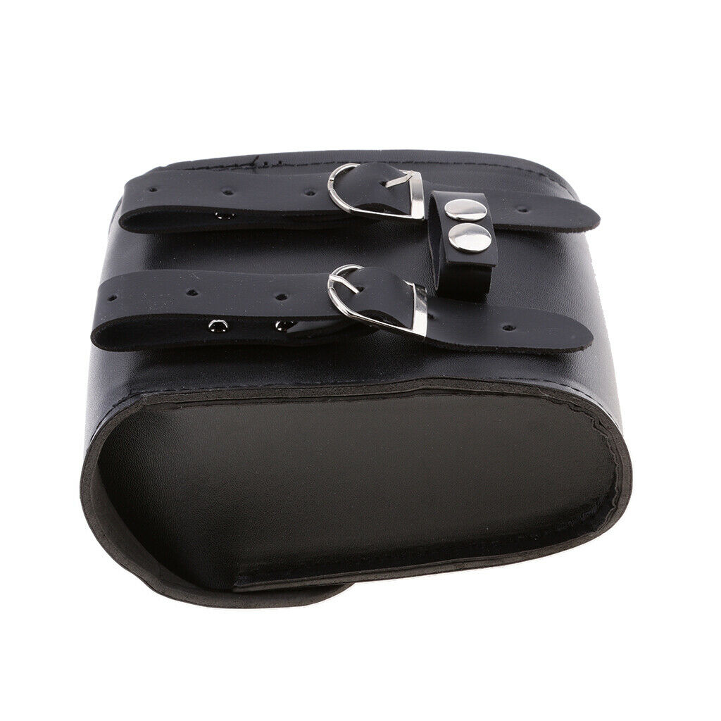 Motorcycle Leather Bike Side Storage Saddle Bag Tool Pouch Luggage Black